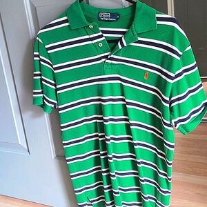 Polo by Ralph Lauren Short Sleeve Striped Kelly Green Polo Shirt